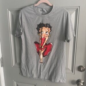 Betty Boop Gray Tee with Red Dress